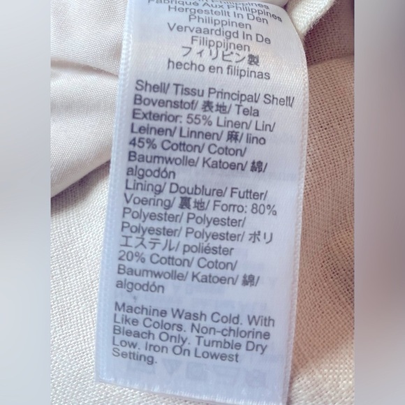 J.Crew Linen/ Cotton Blend City Skirt Sz 12. Ivory Pockets Pull-On Elastic Waist - Picture 9 of 11